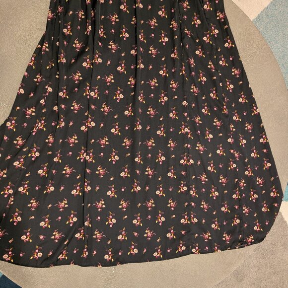 Flowery Free People Midi Black Dress XS - Picture 4 of 4